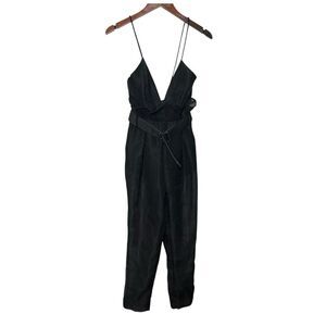 Alice McCall Justify My Love Jumpsuit in Black Belted Ruffle Women’s Size 0 New